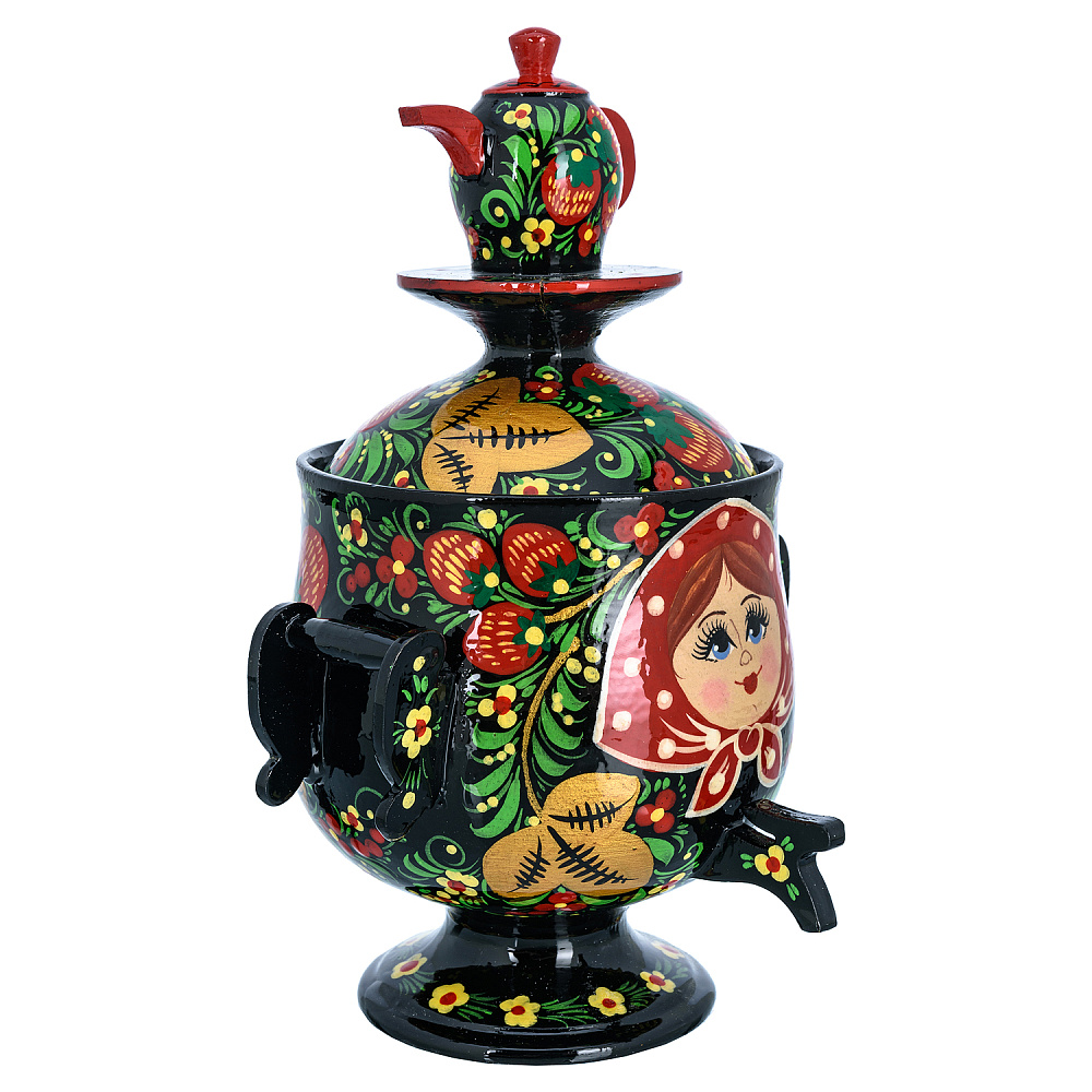 Сувенирный самовар-шкатулка «Матрешка». Хохлома - интернет магазин Русь Велика я фото 2