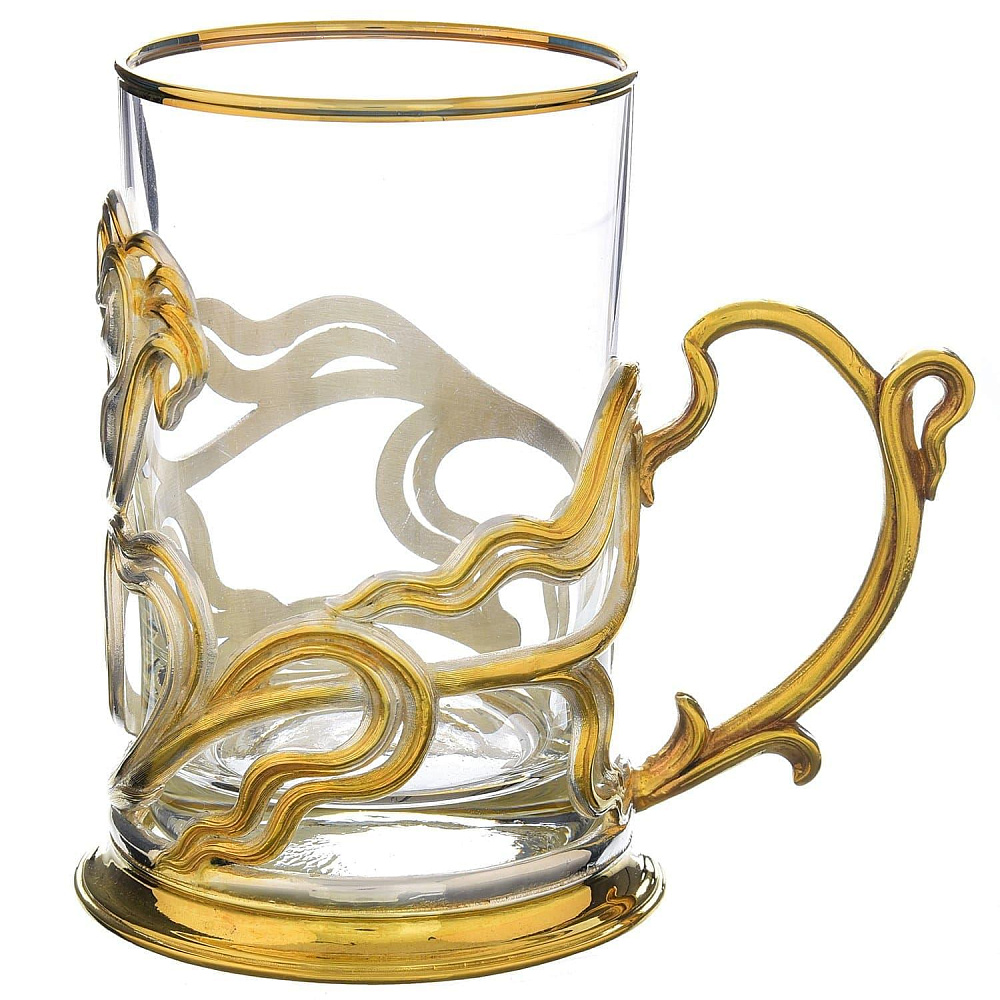 Подстаканник позолоченный «Тюльпан» - интернет магазин Русь Велика я фото 1