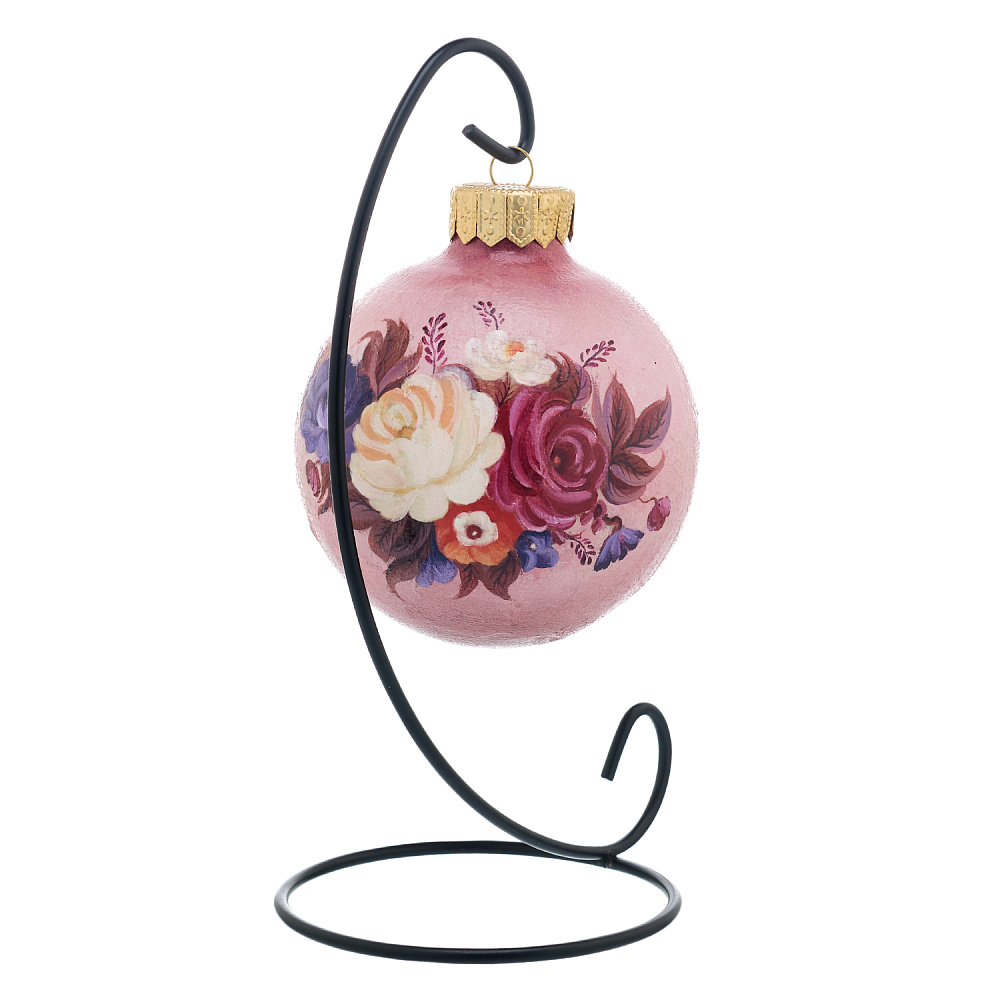 Елочный шар с ручной росписью «Жостово Цветы» - интернет магазин Русь Велика я фото 4