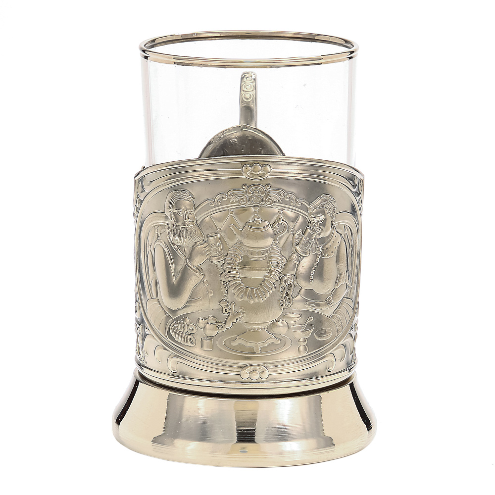 Подстаканник никелированный «Русское чаепитие» - интернет магазин Русь Велика я 