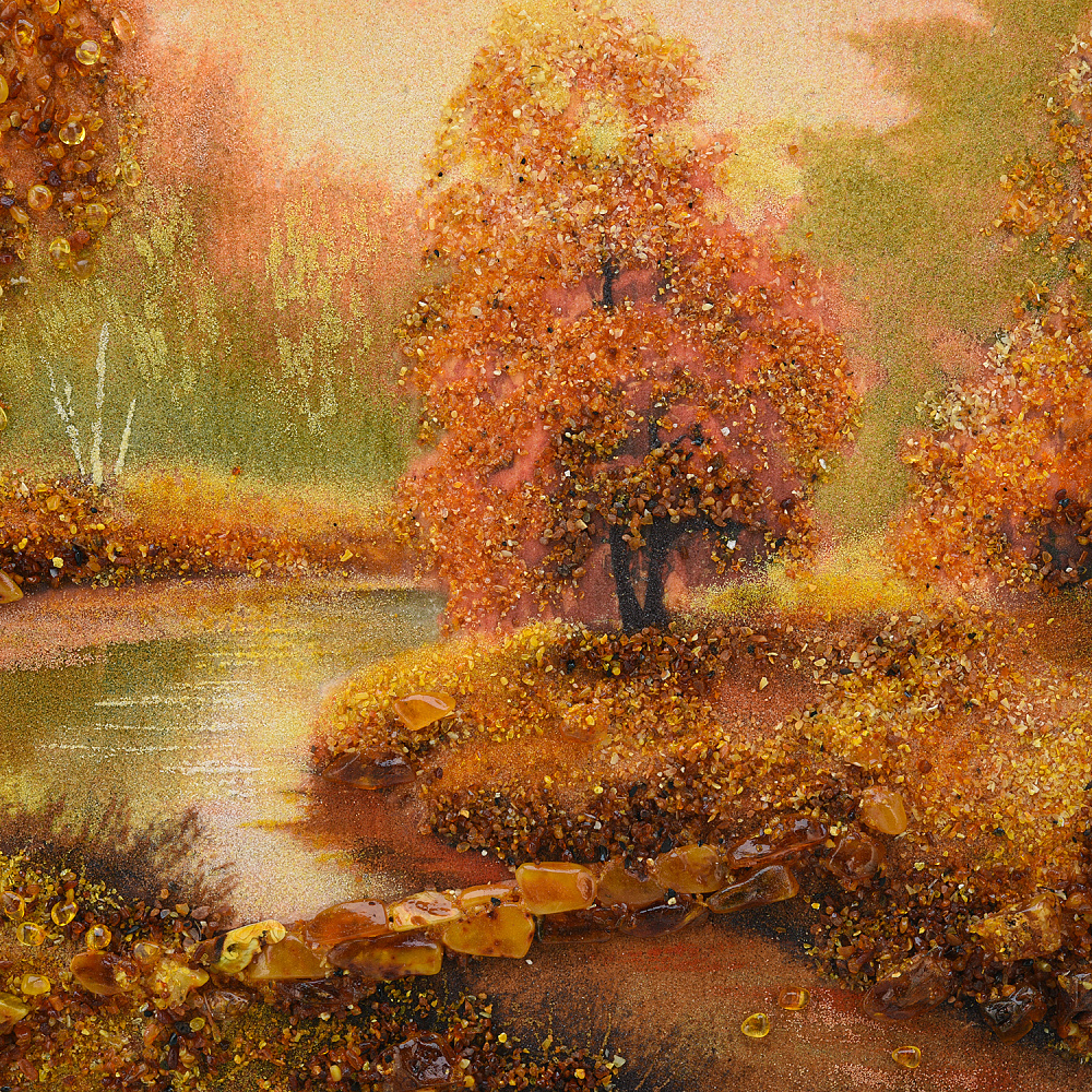 Картина янтарная «Осенний лес» 60х40 см - интернет магазин Русь Велика я фото 1