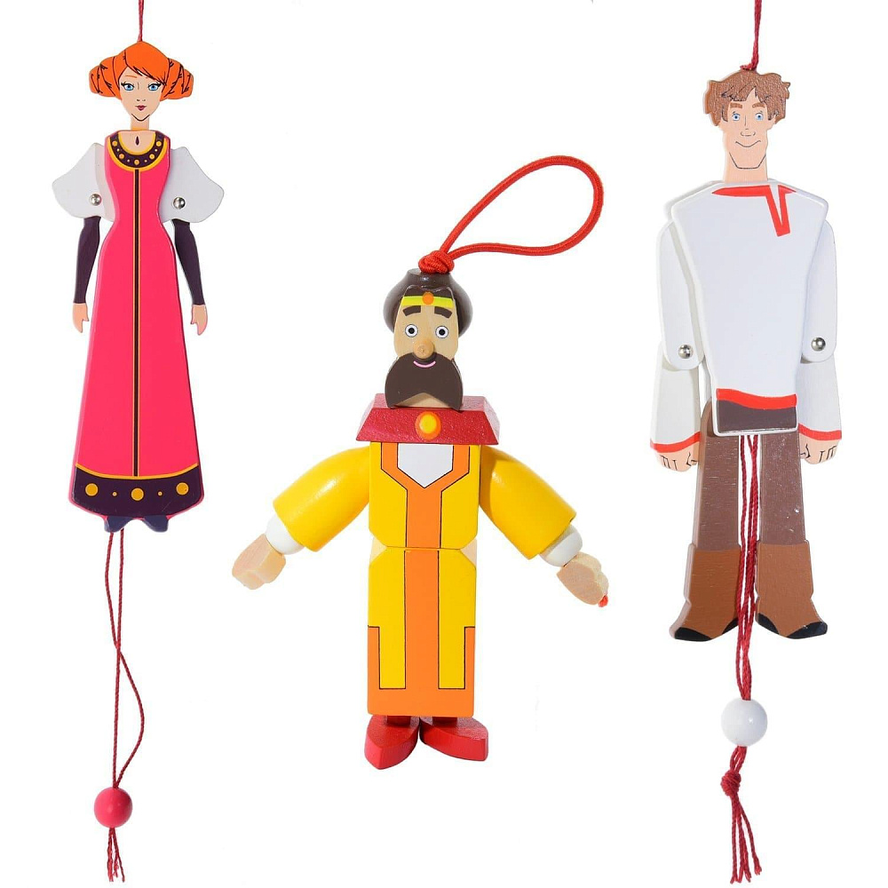 Деревянная игрушка  на резинке  «Герои сказок» - интернет магазин Русь Велика я 
