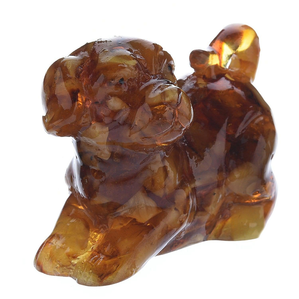 Статуэтка с янтарем «Собачка» - интернет магазин Русь Велика я фото 3