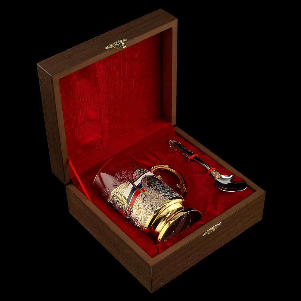 Подстаканник «Герб РФ. Танки». Златоуст - интернет магазин Русь Велика я фото 3