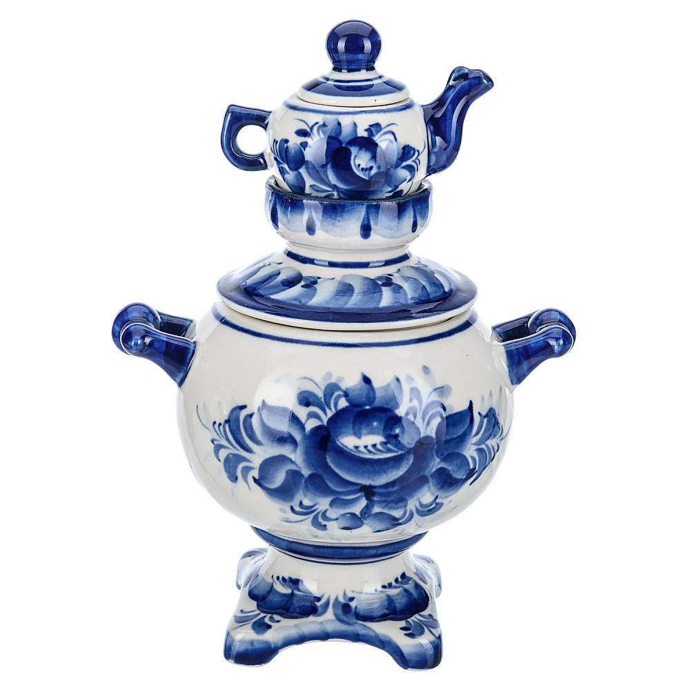 Сувенирный самовар-шкатулка. Гжель - интернет магазин Русь Велика я фото 2