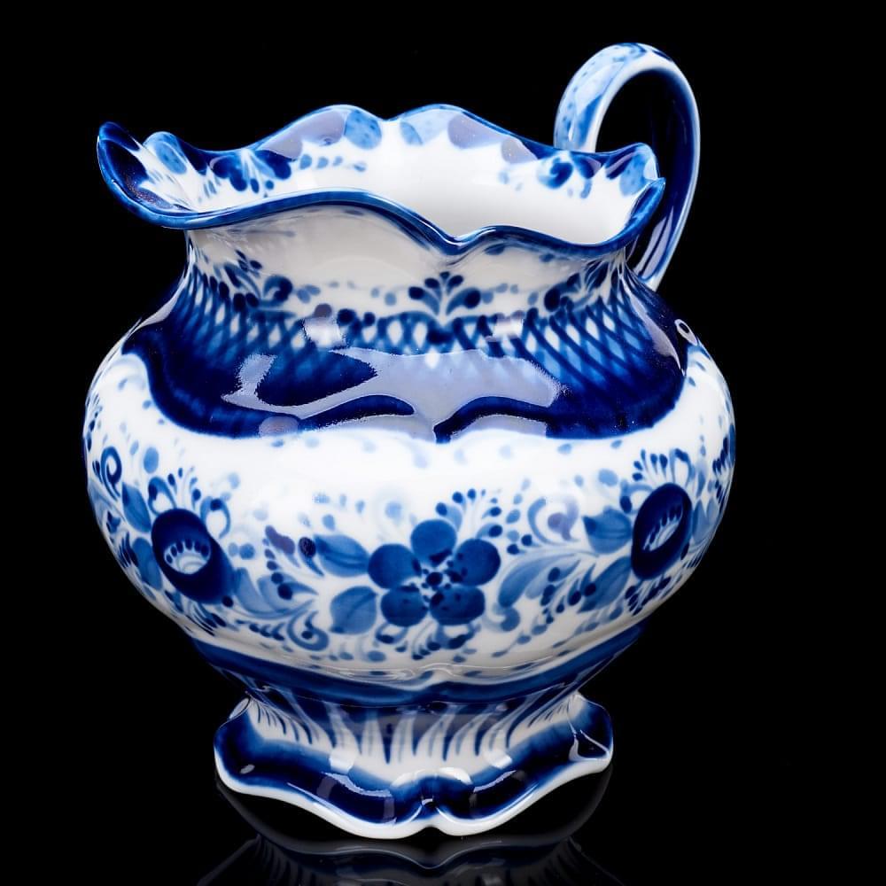 Сливочник «Купец» Гжель - интернет магазин Русь Велика я 