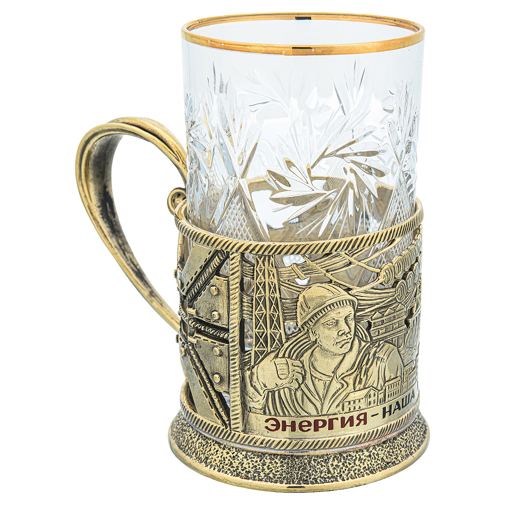 Подстаканник латунный «Энергия» - интернет магазин Русь Велика я фото 2