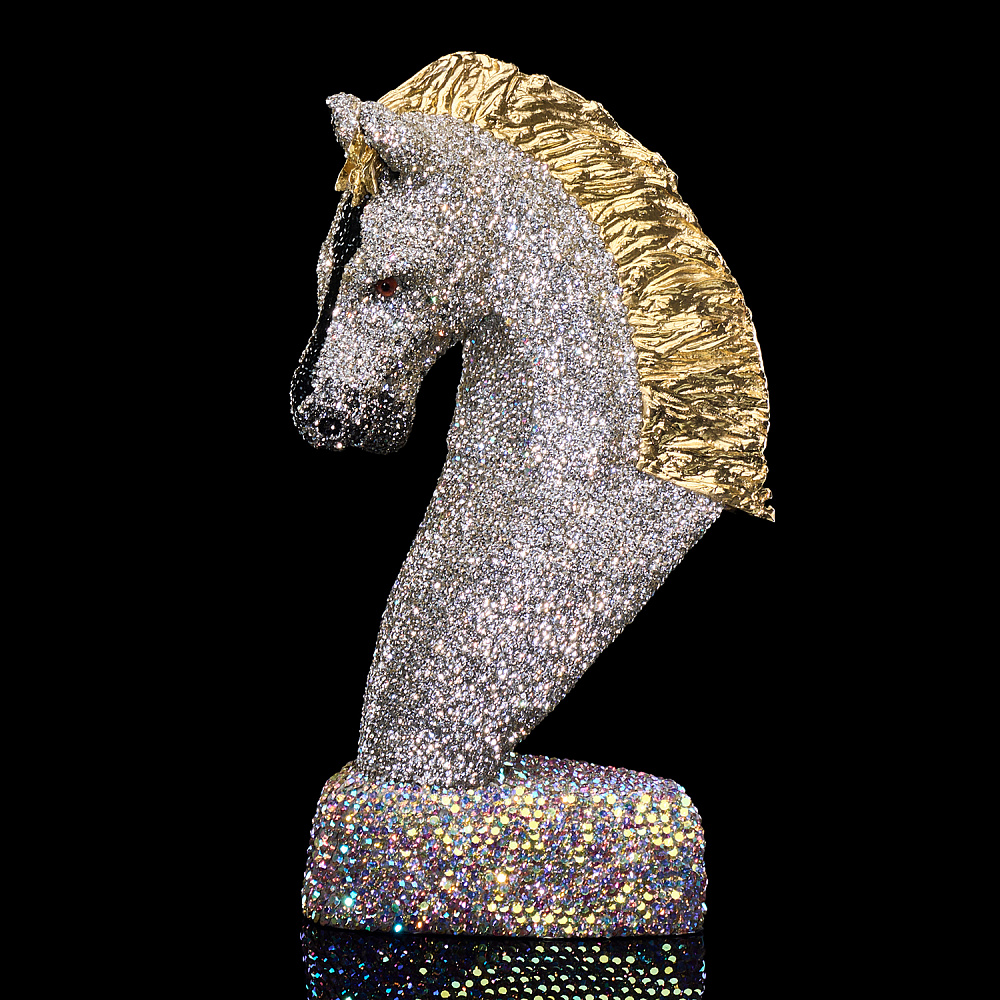 Лошадь Символ 2026 года. Скульптура со стразами «Конь» - интернет магазин Русь Велика я 