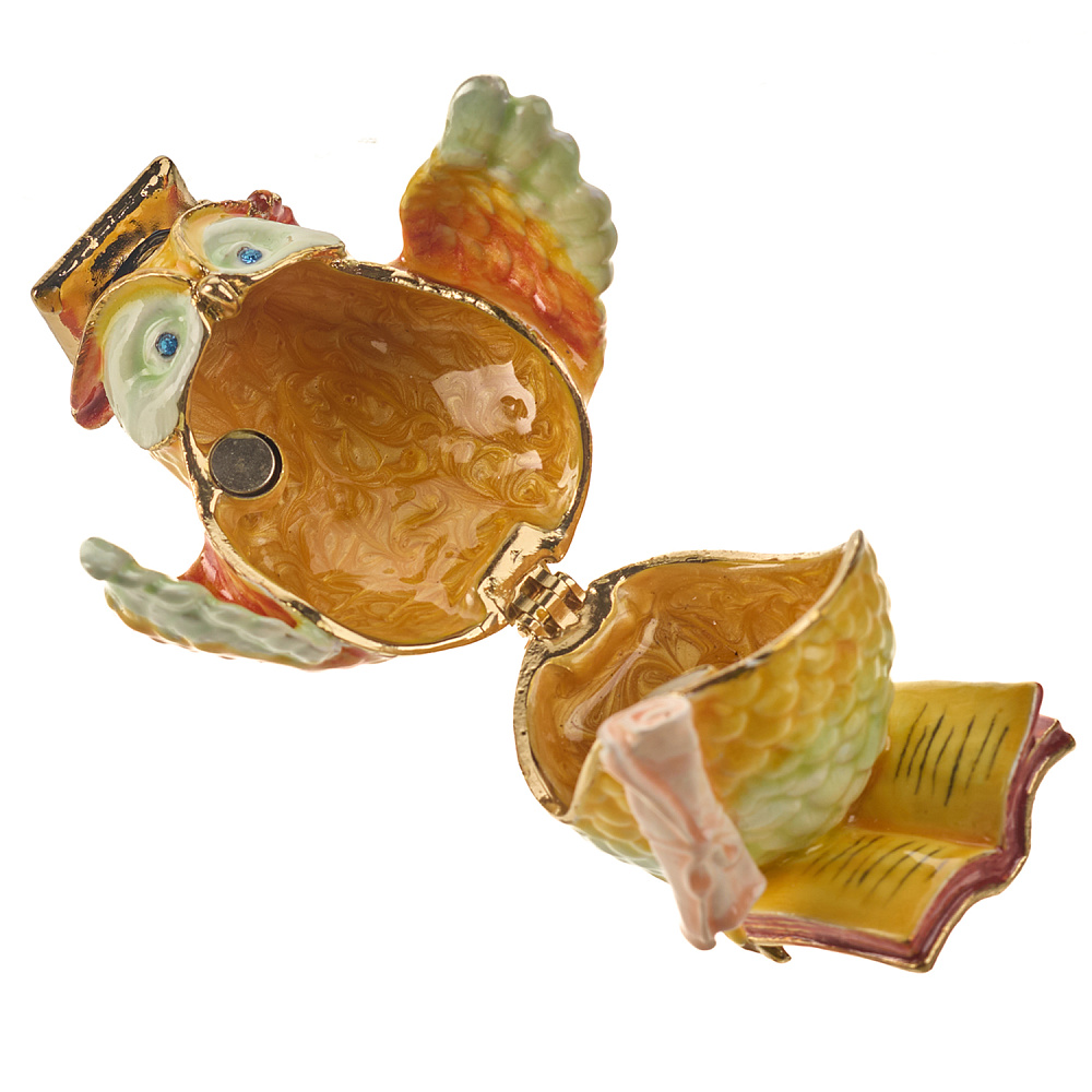 Шкатулка «Ученая сова». Традиции Фаберже - интернет магазин Русь Велика я фото 3