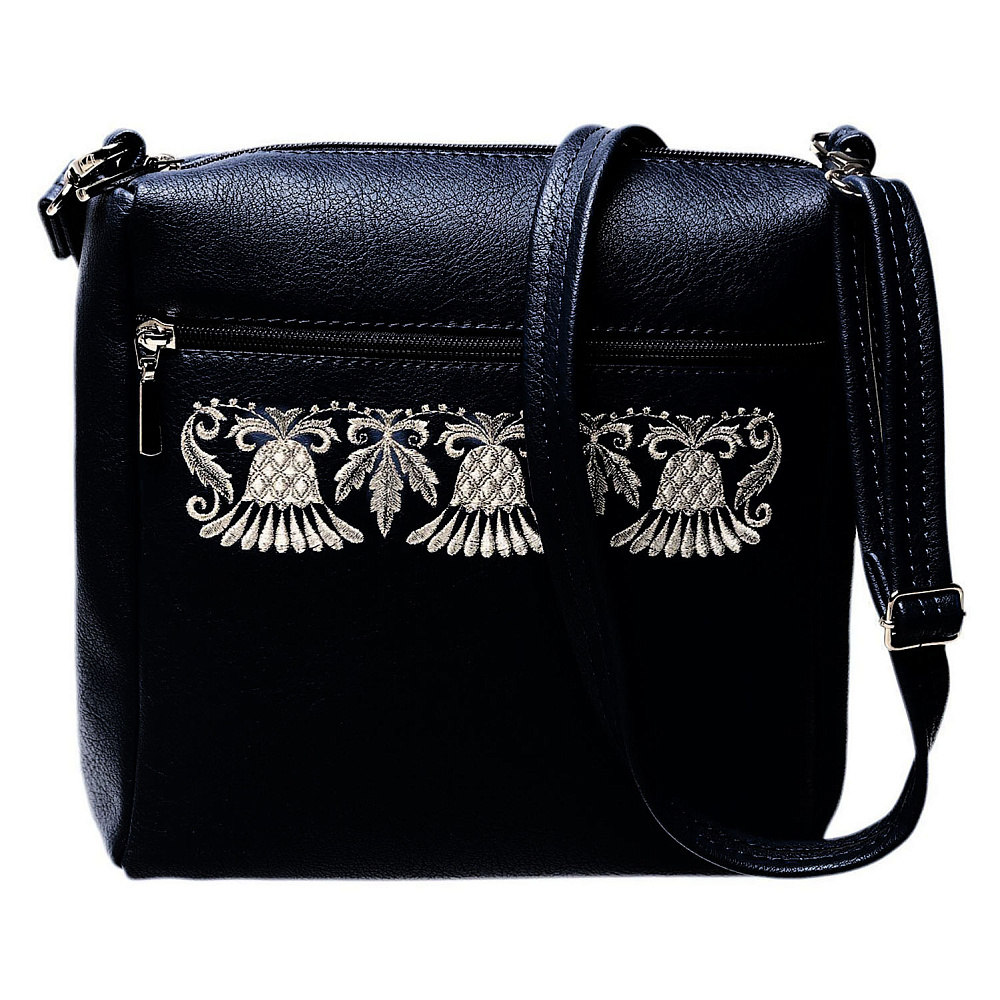 Сумка «Цветок-оберег». Темно-синяя с вышивкой - интернет магазин Русь Велика я фото 1