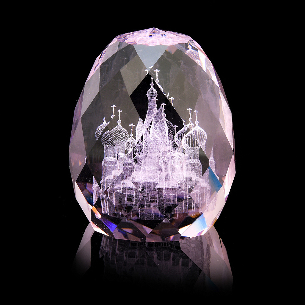 Лазерная графика. Статуэтка-яйцо «Храм Василия Блаженного» - интернет магазин Русь Велика я фото 1