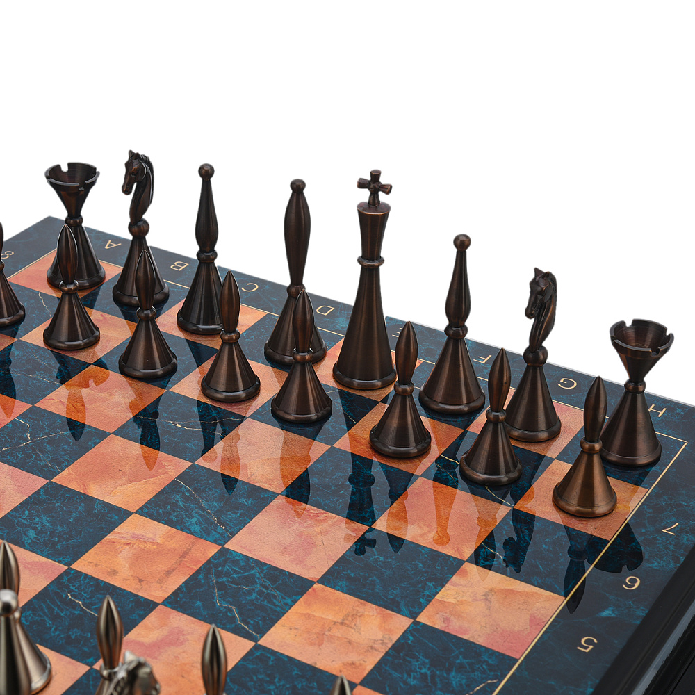 Шахматы с металлическими фигурами 45х45 см - интернет магазин Русь Велика я фото 1