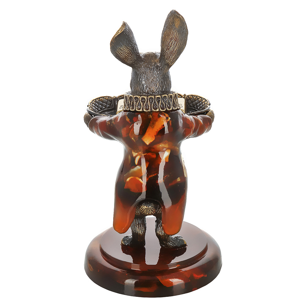 Скульптура из янтаря и бронзы «Кролик. Живи по-царски» - интернет магазин Русь Велика я фото 4