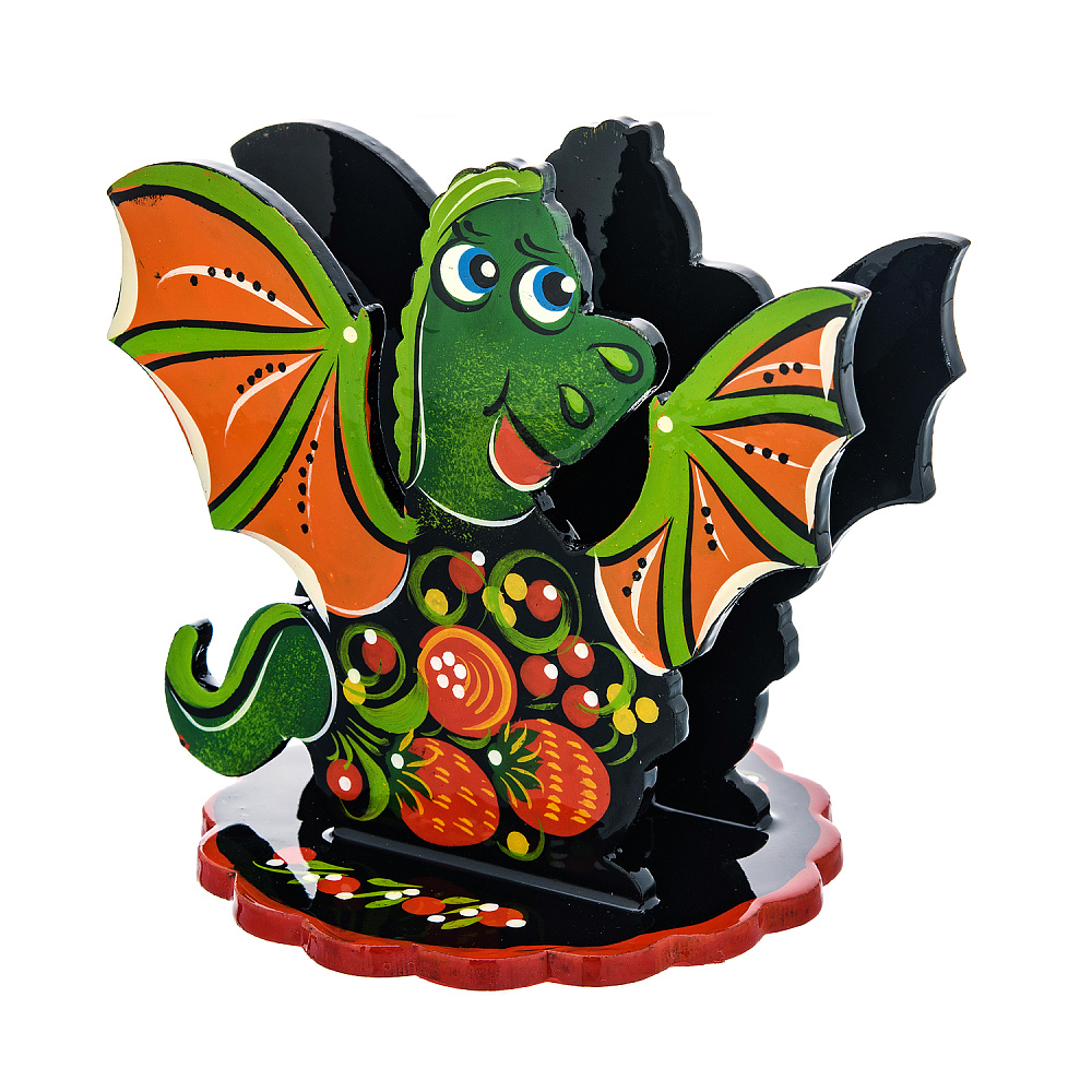 Салфетница «Дракон». Хохлома - интернет магазин Русь Велика я фото 3