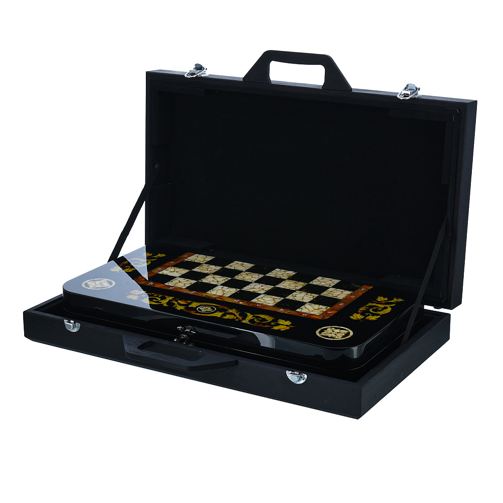 Шахматы с инкрустацией и фигурами из янтаря «Классика» 56х56 см - интернет магазин Русь Велика я фото 22