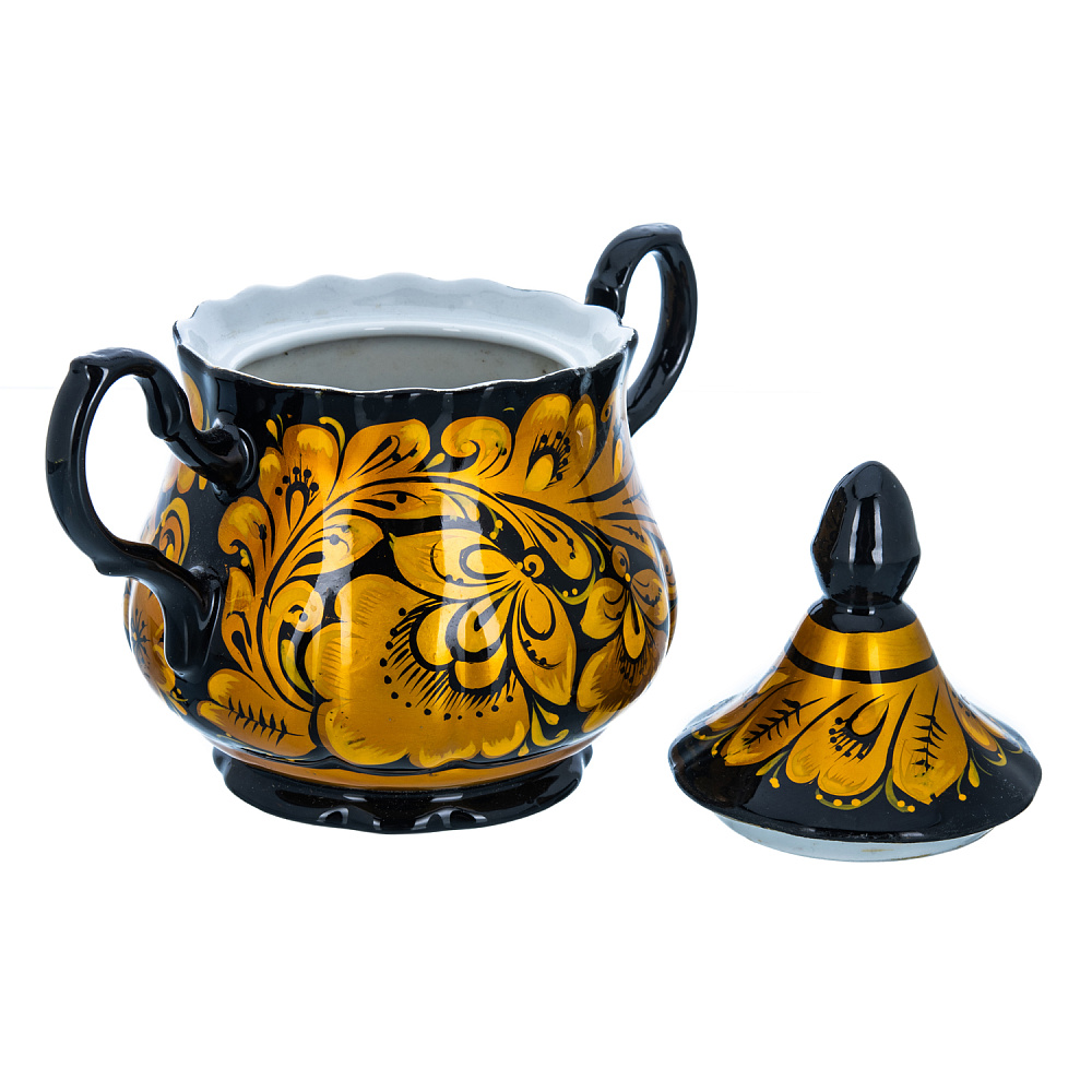 Сахарница «Кудрина». Хохлома - интернет магазин Русь Велика я фото 1