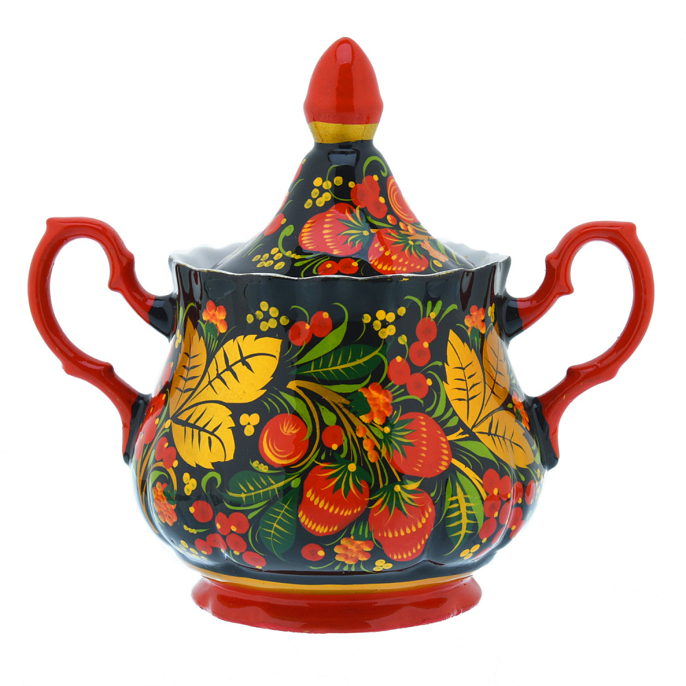 Сахарница «Ягоды». Хохлома - интернет магазин Русь Велика я 