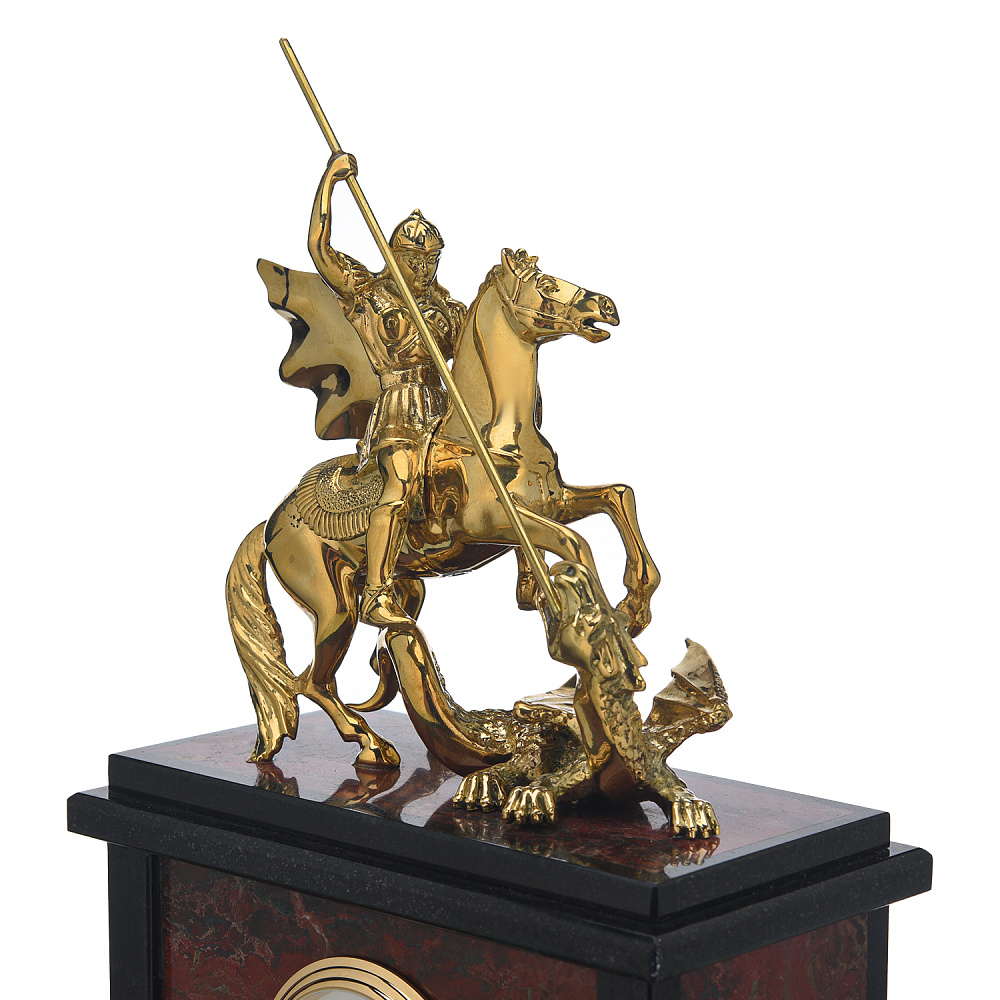 Часы настольные из камня «Георгий Победоносец» - интернет магазин Русь Велика я фото 3