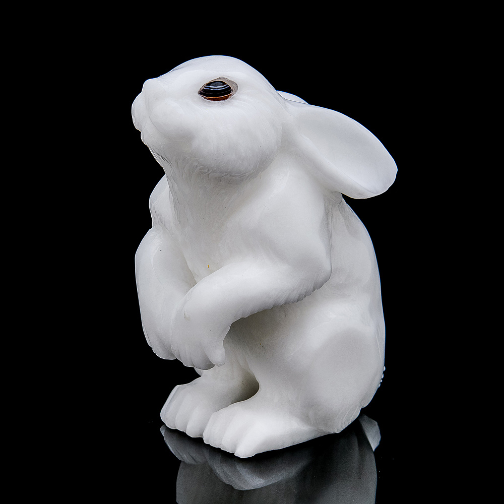 Скульптура из натурального камня «Кролик». Ангидрид - интернет магазин Русь Велика я 