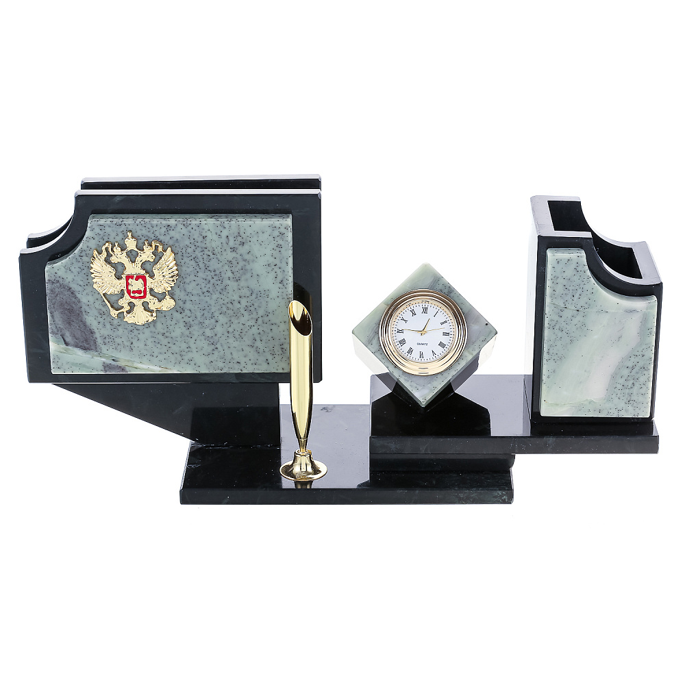 Письменный набор из натурального камня «Герб» - интернет магазин Русь Велика я 