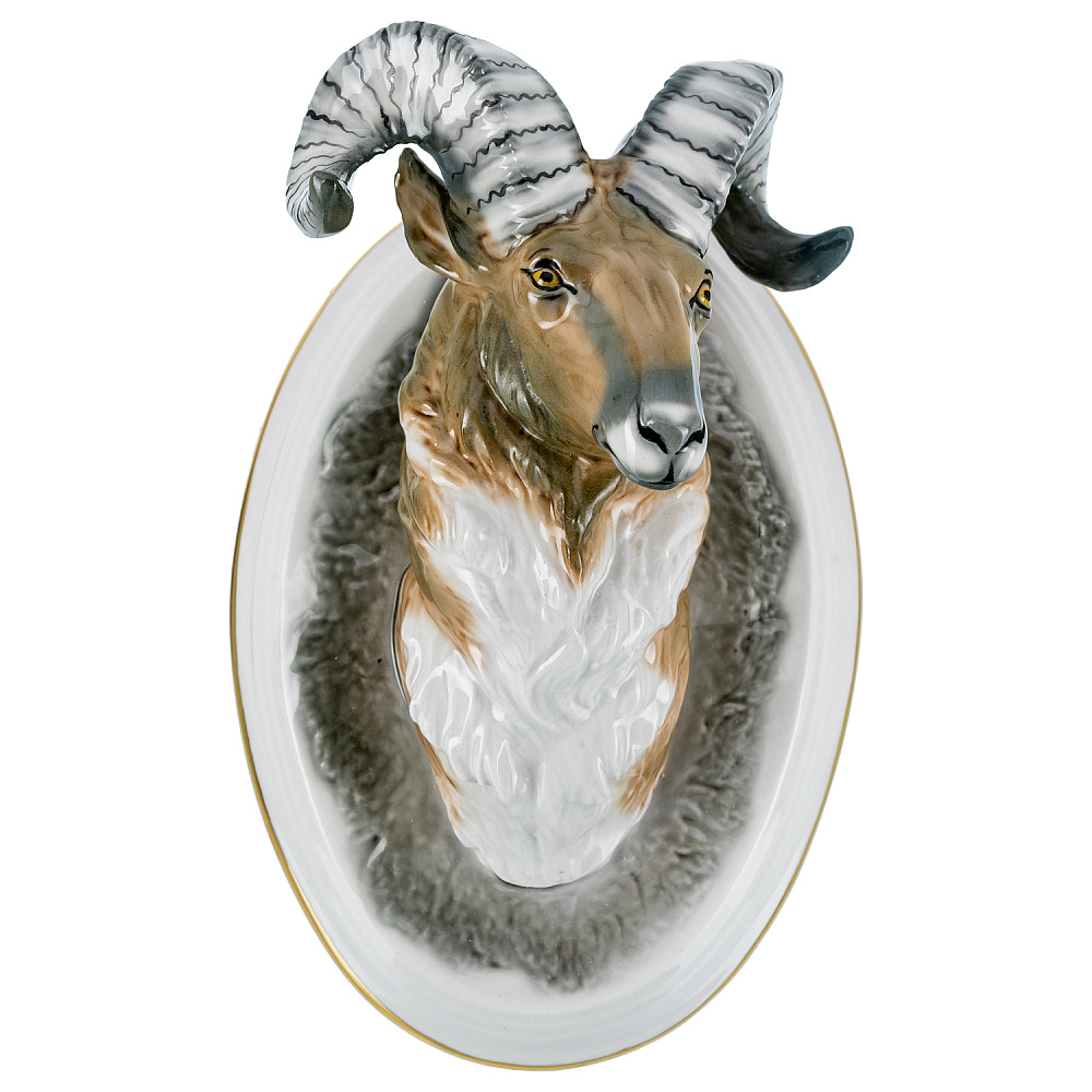 Панно фарфоровое «Архар». Серия «Трофеи» 11,5х17 см - интернет магазин Русь Велика я фото 1