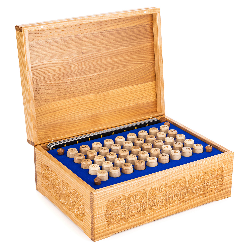 Русское лото в резной шкатулке из ясеня «Герб СССР» - интернет магазин Русь Велика я фото 2