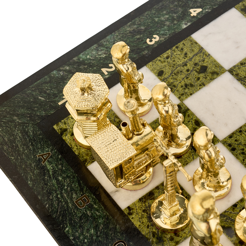 Шахматы из камня и бронзы «Железнодорожные» 42х42 см - интернет магазин Русь Велика я фото 4