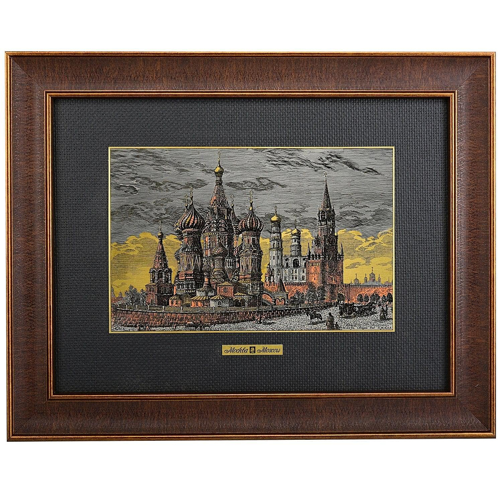 Офорт «Москва» в деревянном багете 72 х 53 см - интернет магазин Русь Велика я 