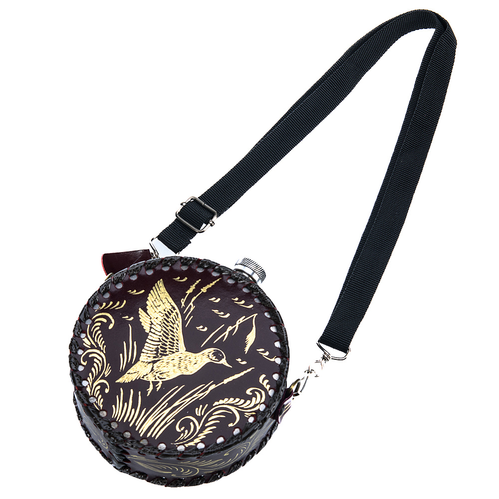 Фляга в кожаном футляре «Утка» 0,5 л - интернет магазин Русь Велика я фото 2