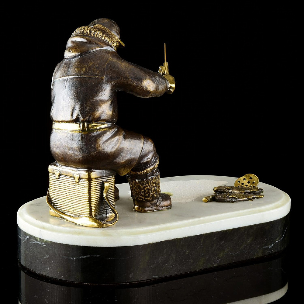 Бронзовая статуэтка «Зимняя рыбалка» - интернет магазин Русь Велика я фото 3