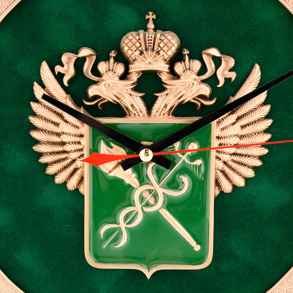 Часы настенные «Эмблема таможни». Гальванопластика 34х34 см - интернет магазин Русь Велика я фото 1