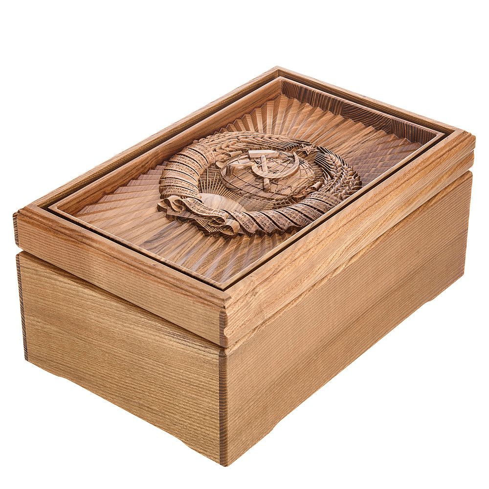 Русское лото в резной шкатулке из ясеня «Герб СССР» - интернет магазин Русь Велика я фото 2