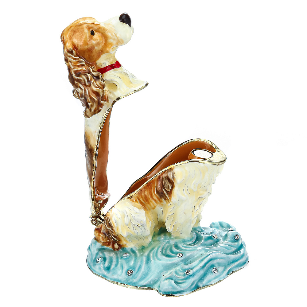 Шкатулка «Спаниель». Традиции Фаберже - интернет магазин Русь Велика я фото 4