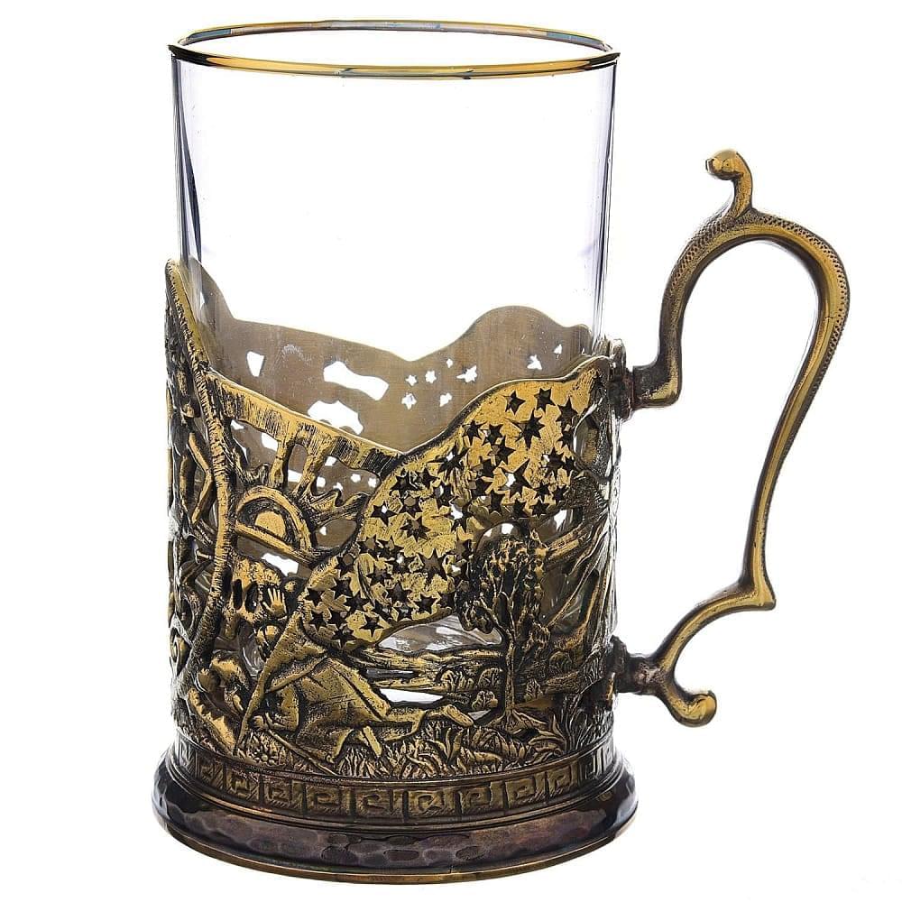 Подстаканник латунный «Знаки Зодиака. Близнецы» - интернет магазин Русь Велика я фото 1