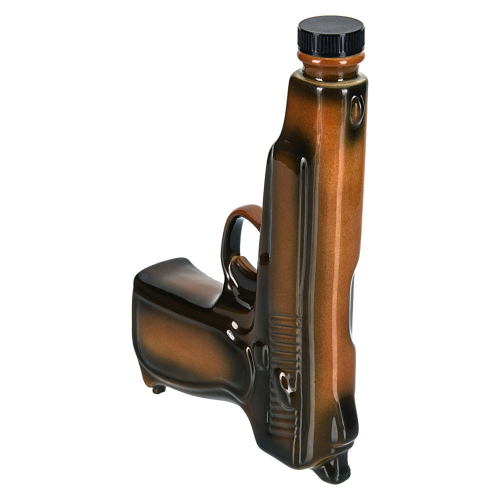 Штоф фарфоровый 300 мл «Пистолет». Гжель в цвете - интернет магазин Русь Велика я фото 2