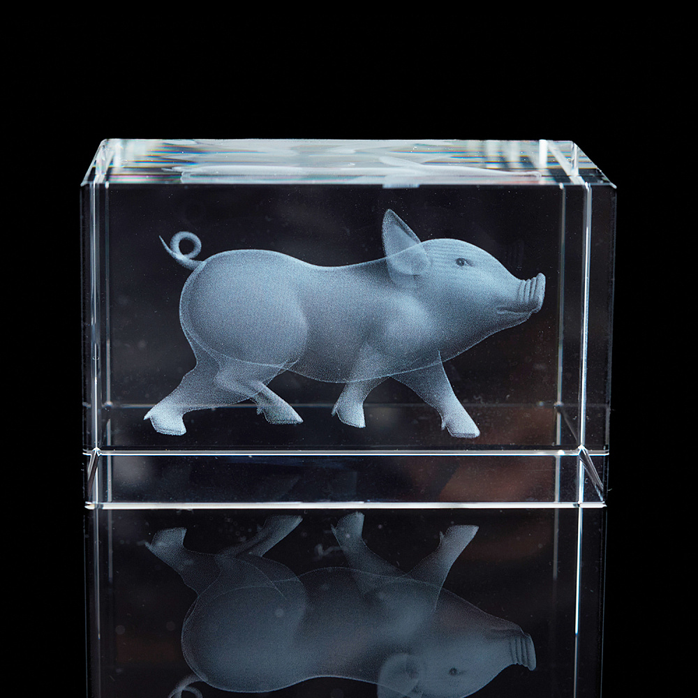 Лазерная графика. Куб «Восточный гороскоп. Свинья» - интернет магазин Русь Велика я 