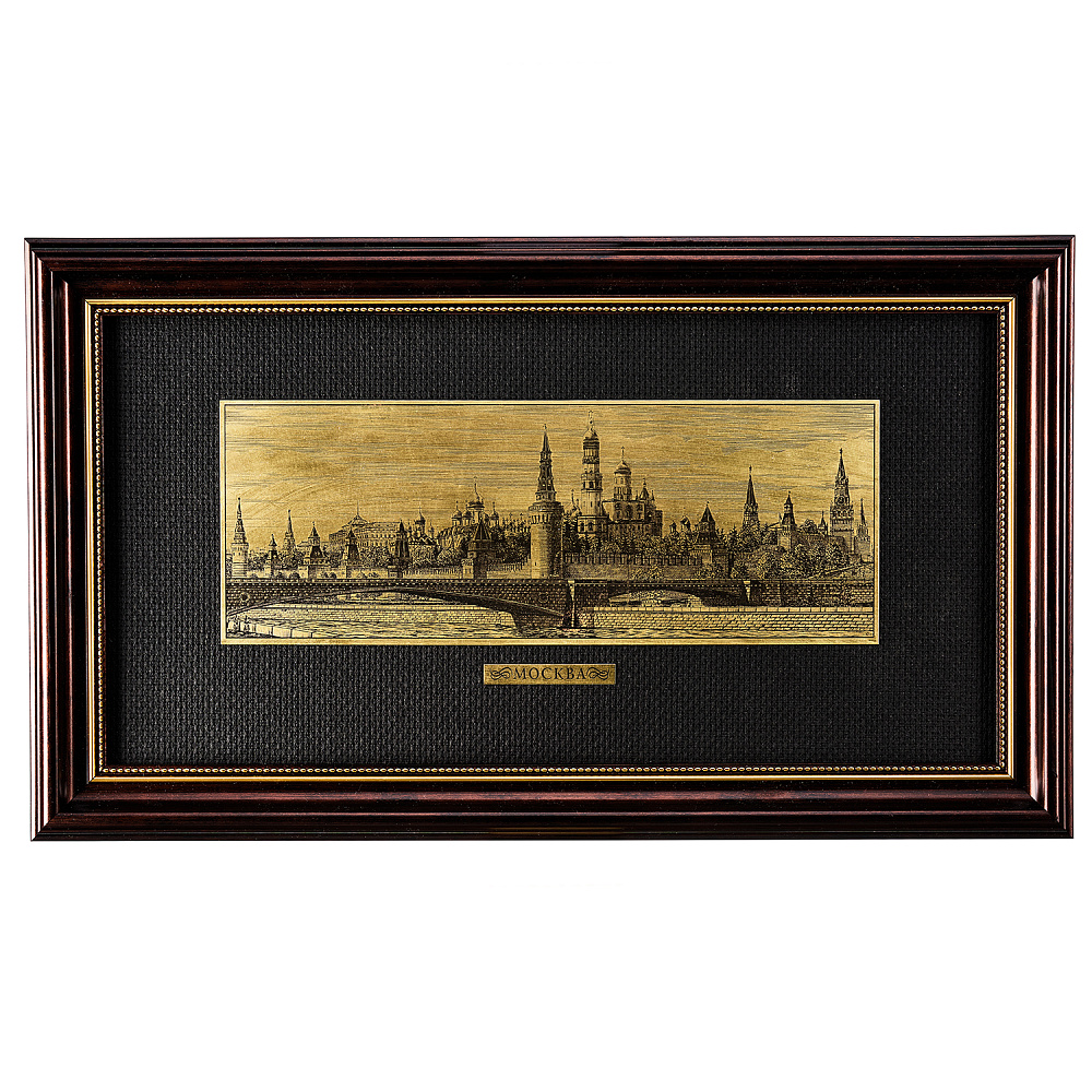 Офорт черно-белый «Большой Москворецкий мост. Кремль» 21х40 см - интернет магазин Русь Велика я 