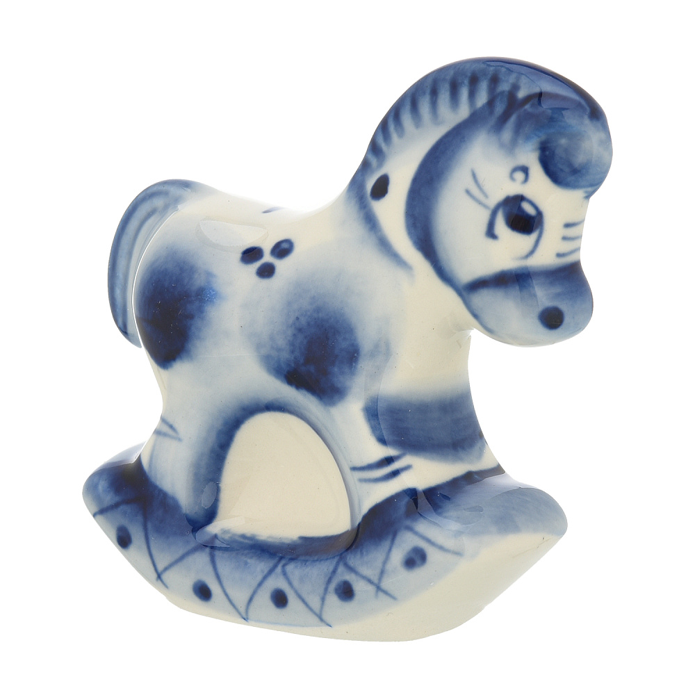 Символ 2026 года. Статуэтка «Лошадь-качалка». Гжель - интернет магазин Русь Велика я фото 2