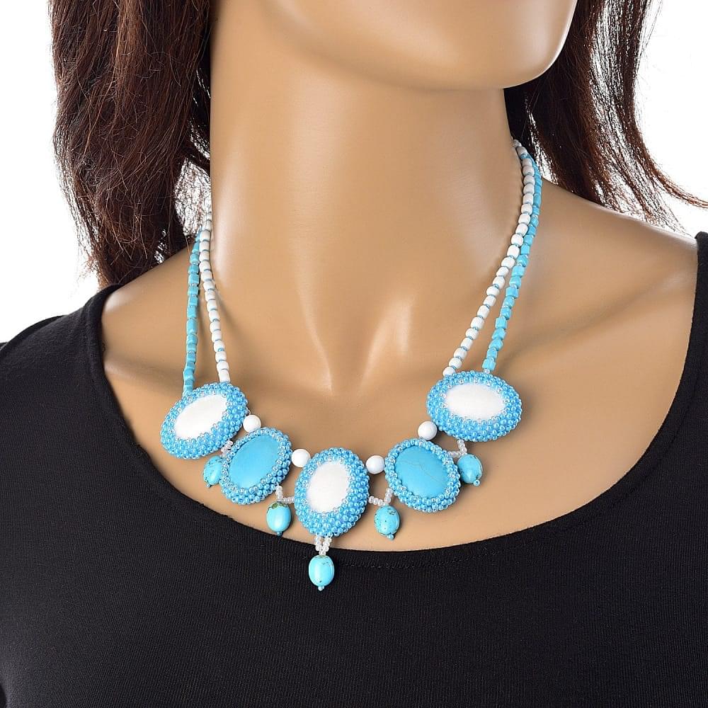 Колье с натуральным камнем «Бирюзовое» - интернет магазин Русь Велика я фото 1