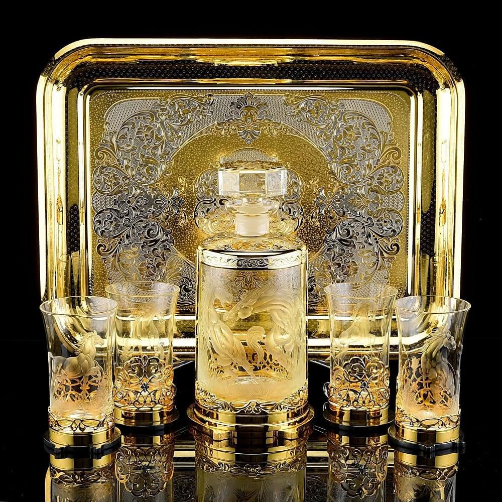 Набор для виски «Кони» Златоуст - интернет магазин Русь Велика я 