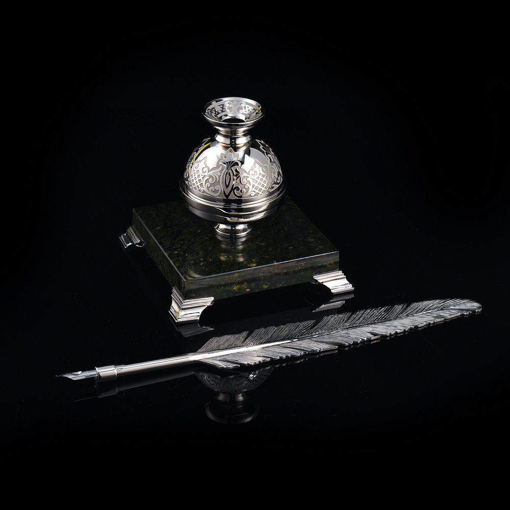 Чернильница с пером «Набор писателя». Златоуст - интернет магазин Русь Велика я 