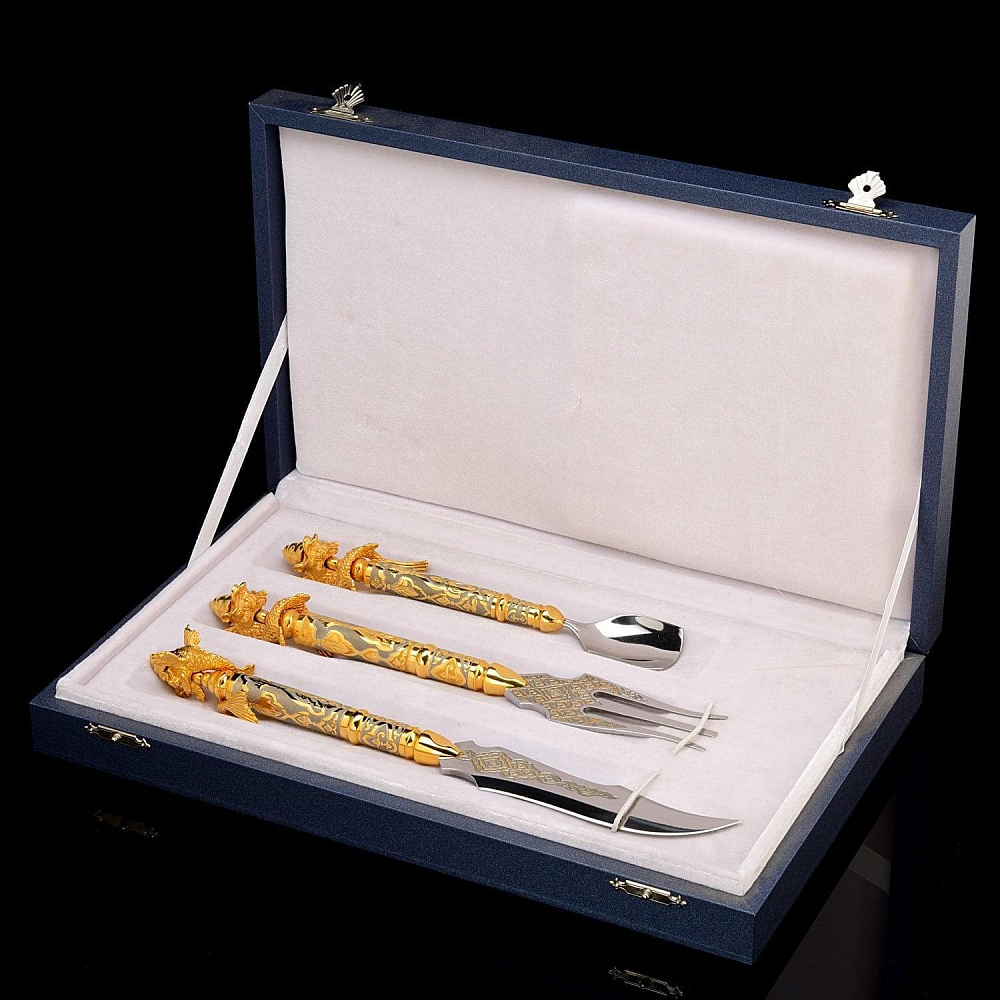 Набор столовых приборов «Рыбный». Златоуст - интернет магазин Русь Велика я фото 1