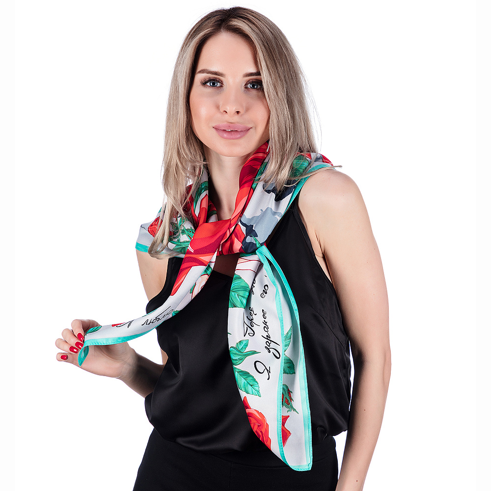 Платок шелковый «Город До» 90х90 см - интернет магазин Русь Велика я фото 4