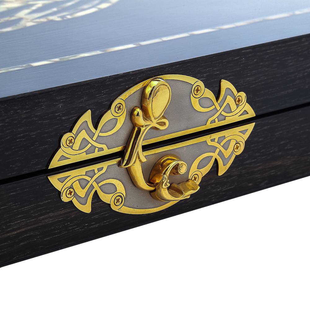 Нарды деревянные с инкрустацией из янтаря «Филин» - интернет магазин Русь Велика я фото 8