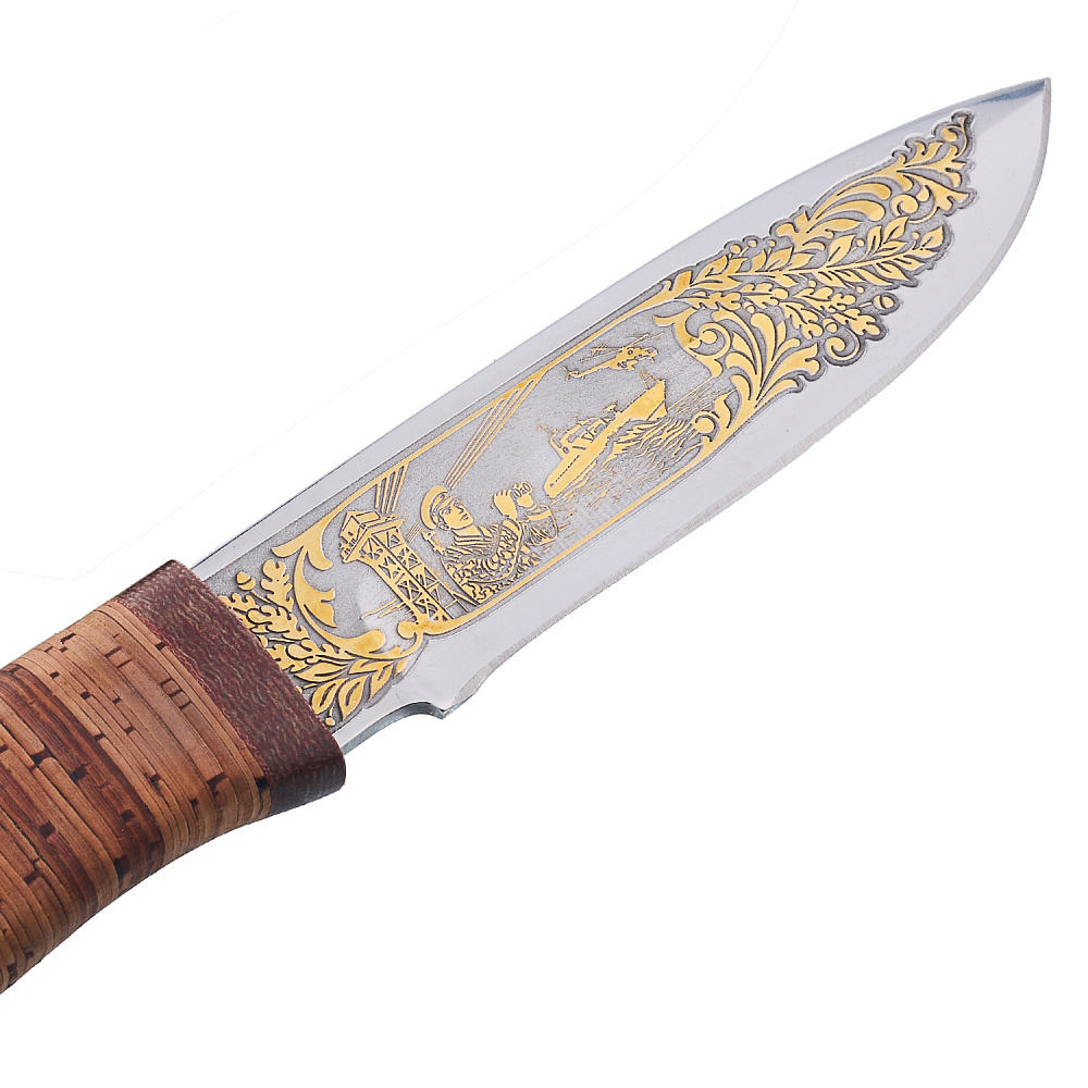 Нож сувенирный с рукоятью из бересты «Урал». Златоуст - интернет магазин Русь Велика я фото 3