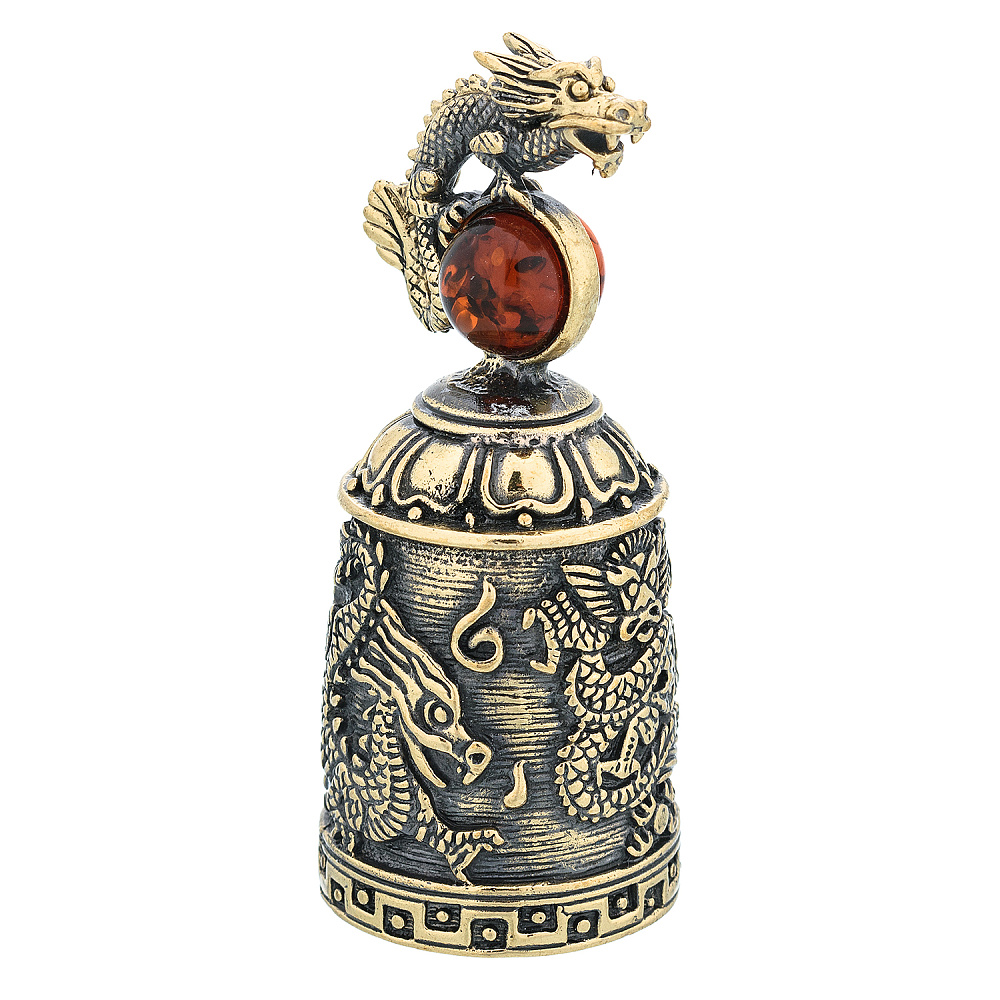 Колокольчик с янтарем «Китайский дракон» - интернет магазин Русь Велика я фото 1