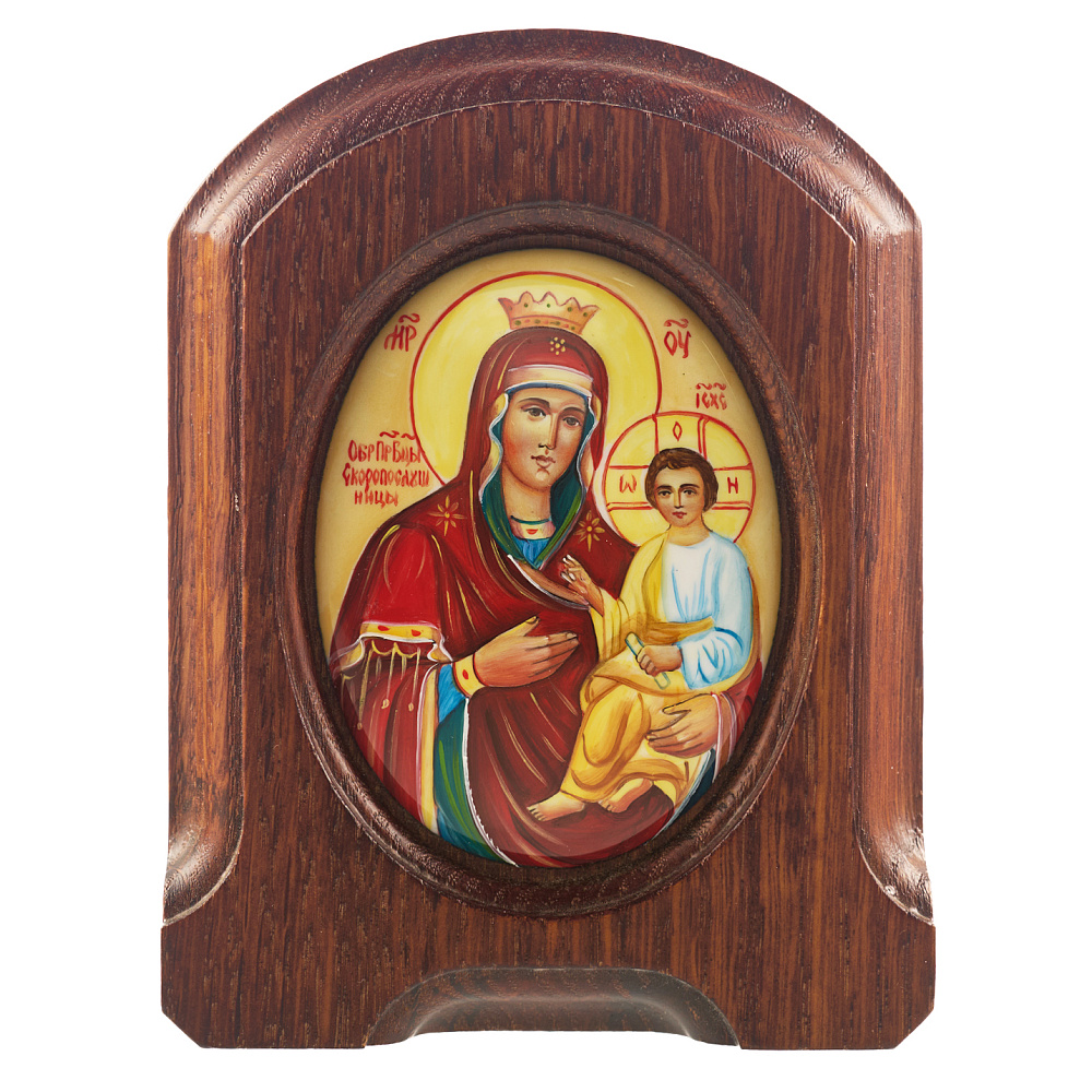 Икона «Божья Матерь Скоропослушница». Ростовская финифть 10,5х13,5 см - интернет магазин Русь Велика я 