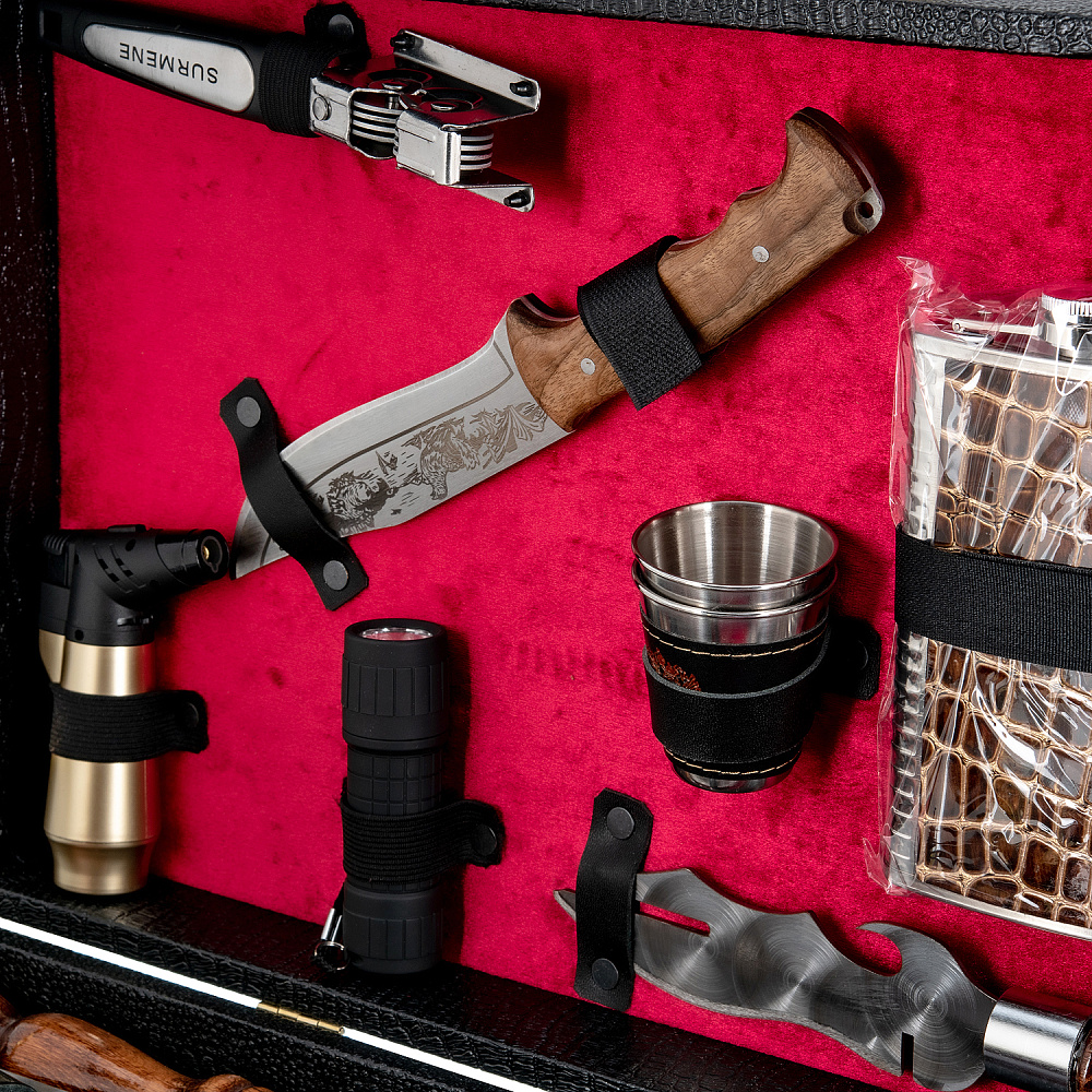 Шашлычный набор для пикника в кожаном футляре - интернет магазин Русь Велика я фото 2