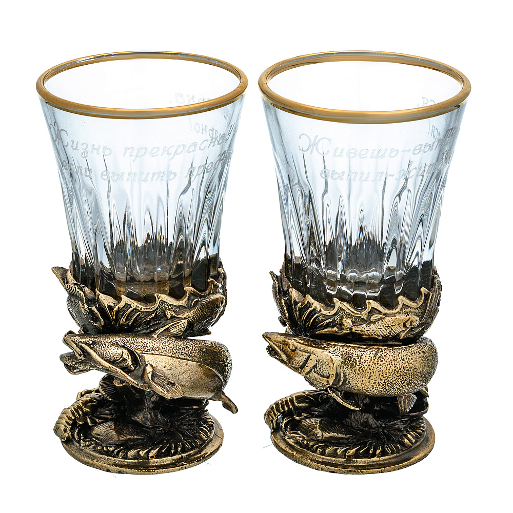 Набор из двух стопок «Рыбалка» - интернет магазин Русь Велика я 