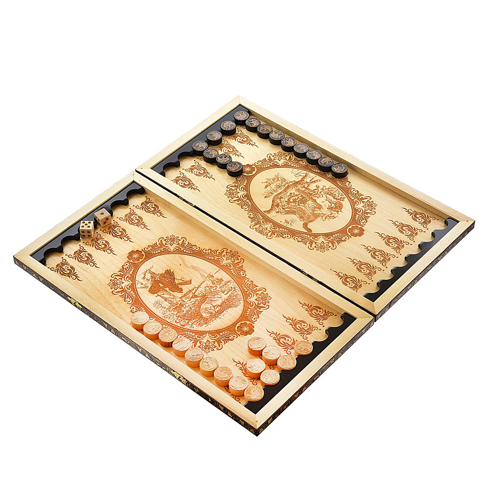 Деревянные нарды из бересты «Охота» - интернет магазин Русь Велика я фото 2